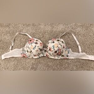 Victoria's Secret 34D *DREAM ANGELS* LINED DEMI BRA *Coconut White Embroidery*